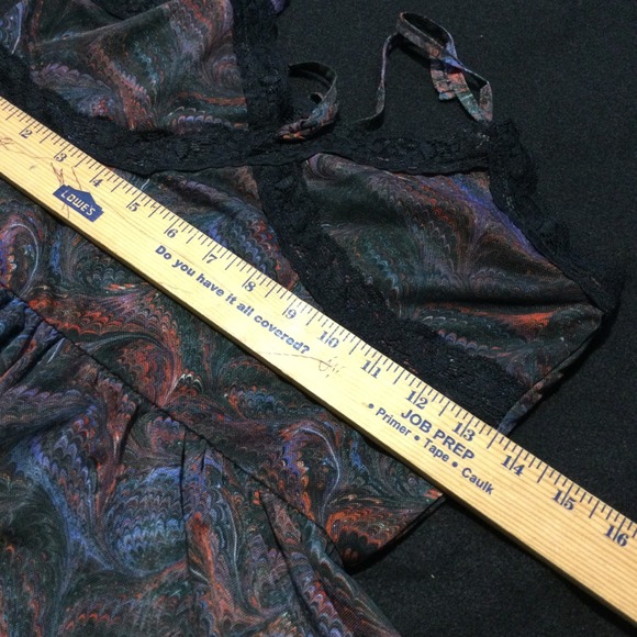 Urban Outfitters Marbled Print Lace Trim Cami Romper Shorts Women's M - Picture 7 of 7